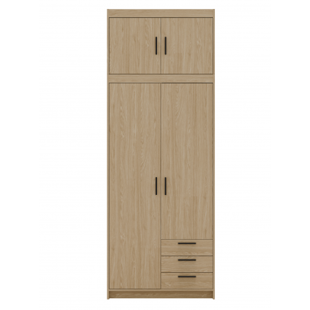 Szafa z nadstawką szufladami 90 cm uchylna 2D TRINO dąb olejowany